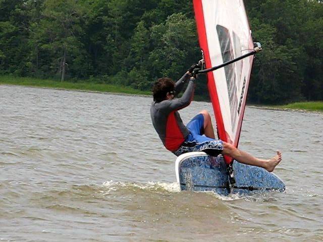Riding the sail backwards on a Starboard SUP