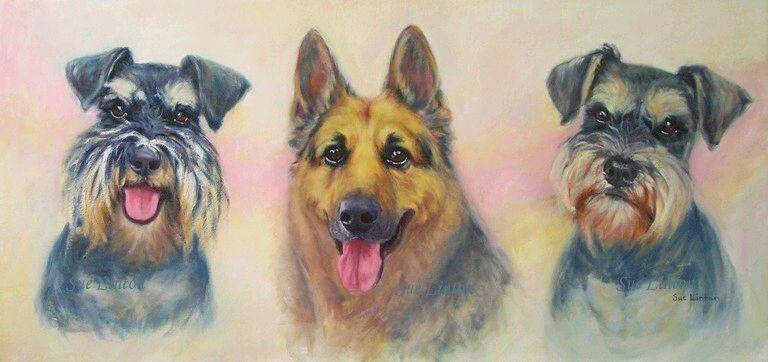 Liz , Liz + Emma 35 x 74cms Oil on Canvas