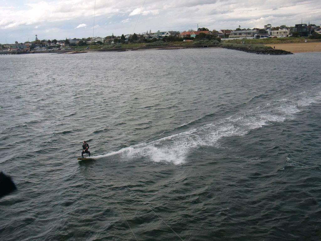 Winter kitesurfing in a northerly