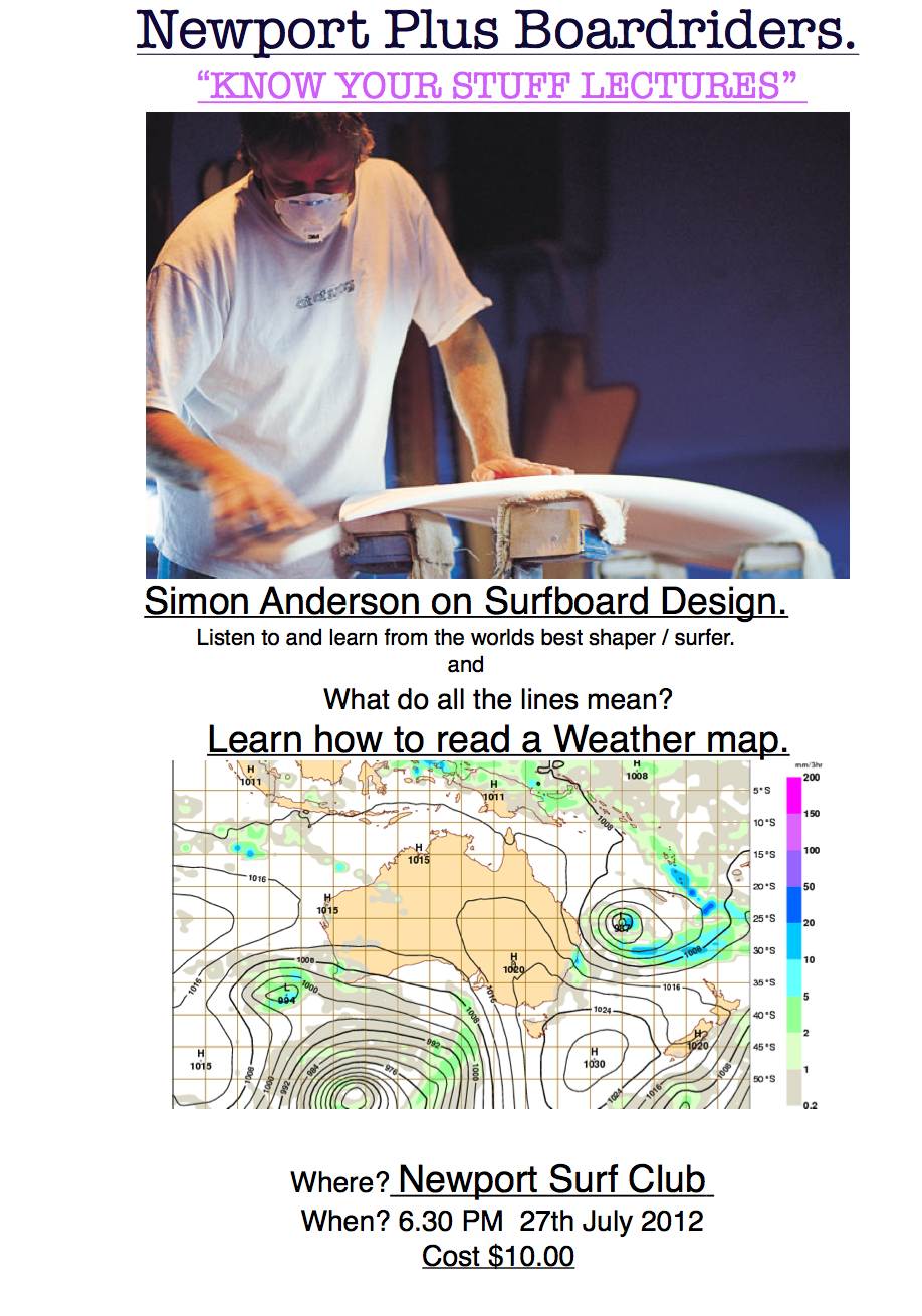 Come and listen to Simon on board design and Nick Carroll on wether patterns.