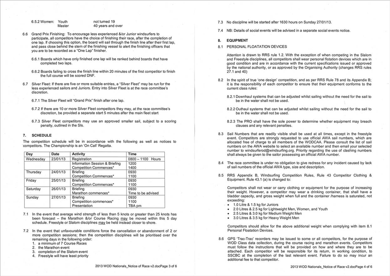 WOD NoR - JAN 2013 SORRENTO, VIC