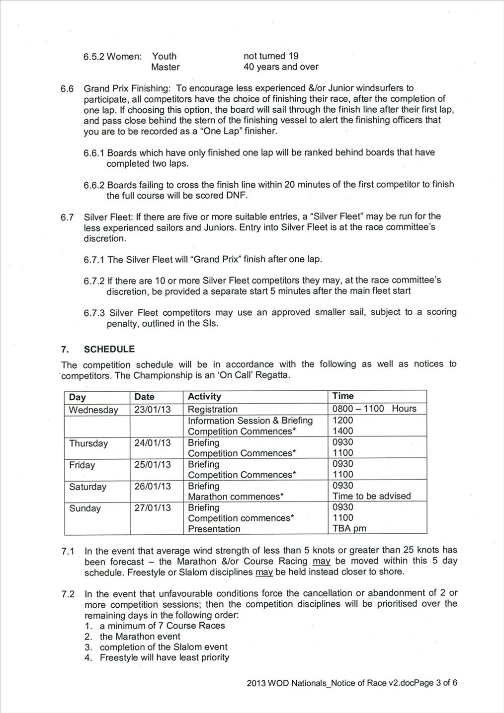 WOD NoR JAN 2013 SORRENTO, VIC