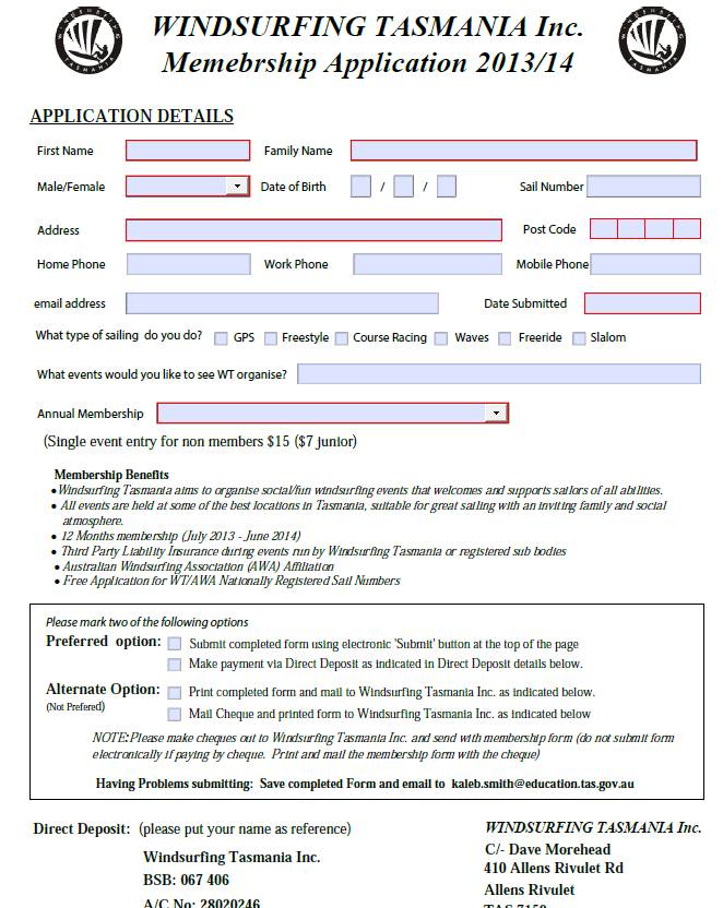 WT Membership form