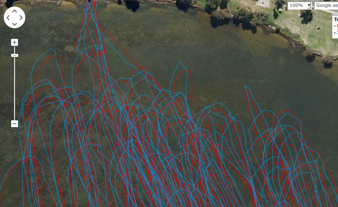 xperia logit and GW52 gybe tracks