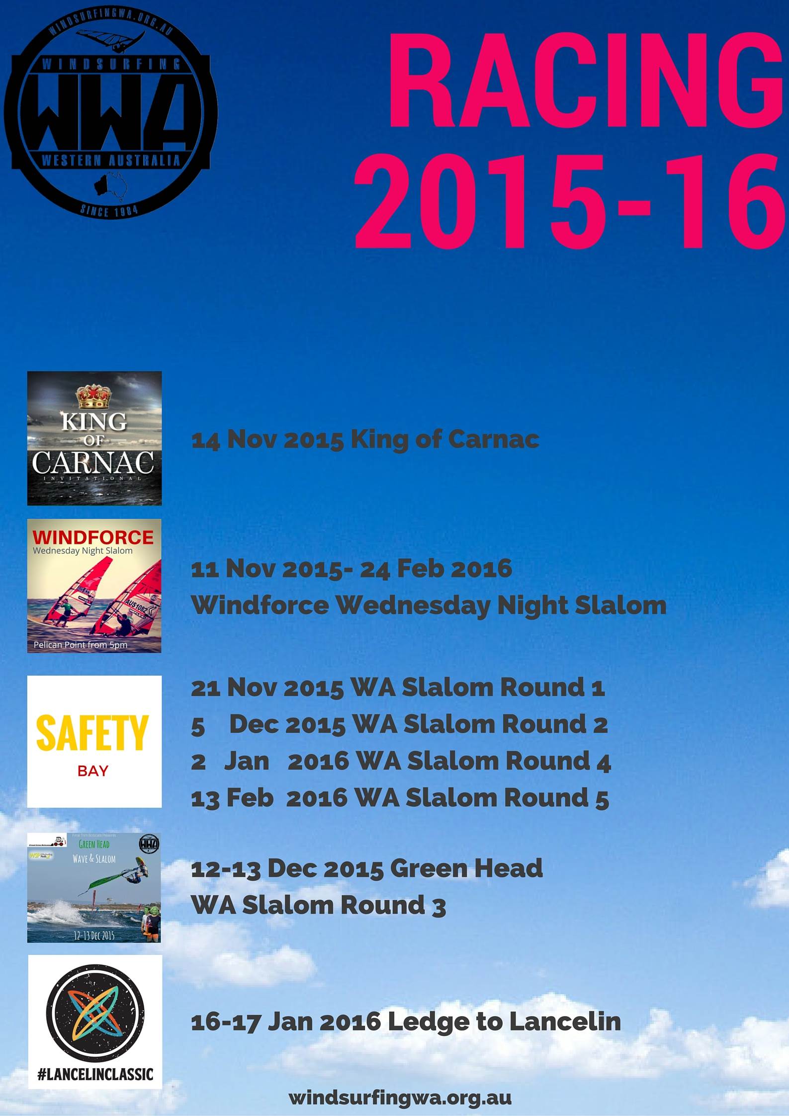 WA RACE Events 2015-16
