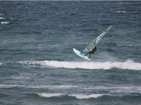 View of the Crew out the kitchen window
