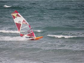 View of the Crew out the kitchen window
