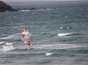 View of the Crew out the kitchen window