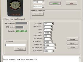Locosys GW-52 Utility V1.4 Scrool adjust window