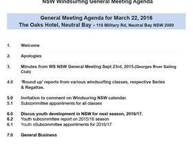 WNSW GM Agenda