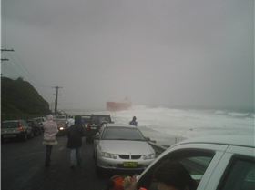Coal ship stuck @ Nobbys beach