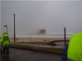 Coal ship stuck @ Nobbys