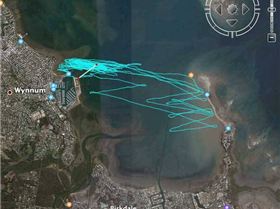 Check the white line: 700 metres in 35 minutes.