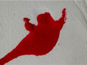red paint on foam