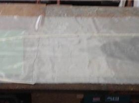 glass marked and taped