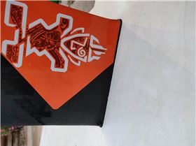 board to front wing 96.5cm, back of board to fuselage 95cm