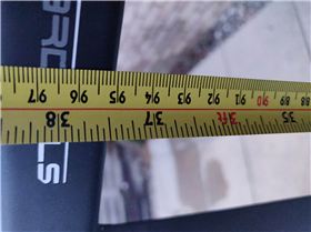 board to front wing 96.5cm, back of board to fuselage 95cm