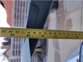 board to front wing 96.5cm, back of board to fuselage 95cm