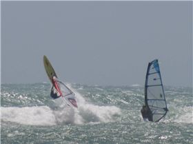Bailing out of a back loop @ the Gero Windsurfing Festival