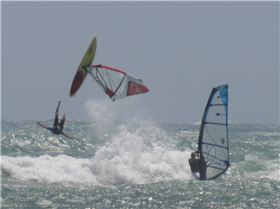 Bailing out of a back loop @ the Gero Windsurfing Festival