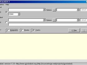 screenshot of GPSBabel windows GUI