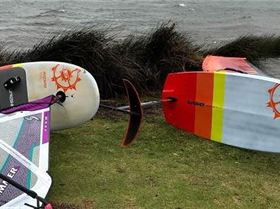 Boards on beach small