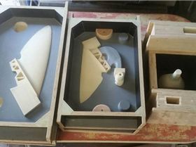 Split pattern and core boxes