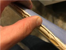 nose damage, splitting at the seam