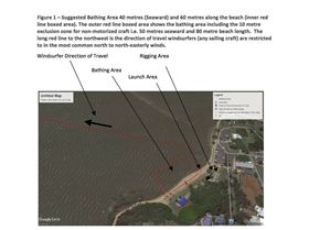 Figure 1 - Suggested Bathing Area 40 metres (Seaward) and 60 metres along the beach