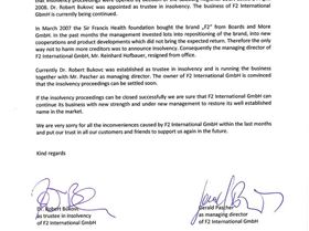 F2 OFFICIAL PRESS RELEASE