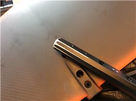 Infinity fuselage being grinded down to fit into wing...