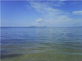 front view from the chosen beach