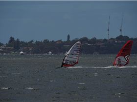 Slalom speeding on the river