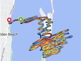 Wavesailing between the Bribie islans