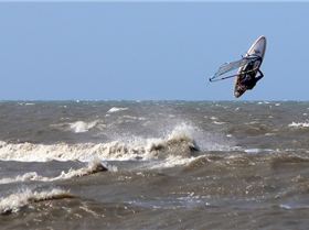 Simon gets a little air