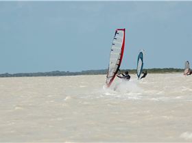 Lake George near Beachport. Very windy.