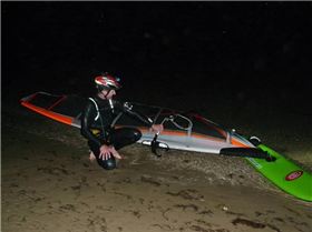 Sandy Point night sailing. Craig and Mat