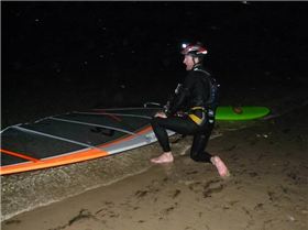 Sandy Point night sailing. Craig and Mat
