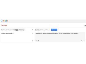 Do your own research google translate