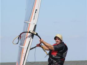 Chris sailing at Boggy Lake on Saturday the 10th of Febuary 2007
