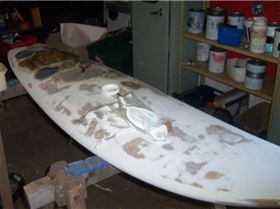 fiber glassing of board