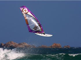 Terry North current Australian Masters Wave Sailing Champ , coming in for a hard landing