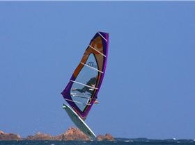 Terry North current Australian Masters Wave Sailing Champ , coming in for a hard landing