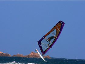 Terry North current Australian Masters Wave Sailing Champ , coming in for a hard landing