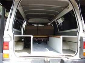 Jamie snowboard in PJ's and Petes van 011