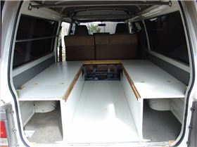 Jamie snowboard in PJ's and Petes van 015