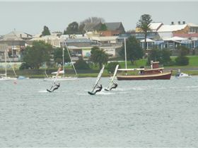 100709 - Good northerly flatwater on the leeward side of our breakwater