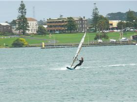 100709 - Good northerly flatwater on the leeward side of our breakwater