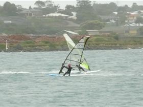 100709 - Good northerly flatwater on the leeward side of our breakwater