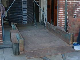 Windsurfing Trailer Box, suspended by lifting frames while trailer is on other duties